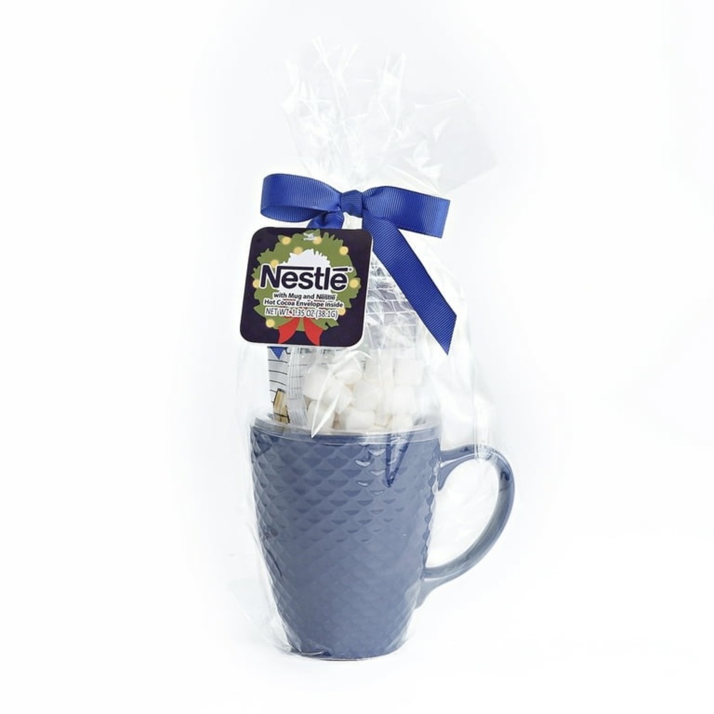 10/25🦋 NWT Nestle Green Textured Mug Gift Set w/ Hot Cocoa & Mini Marshmallows